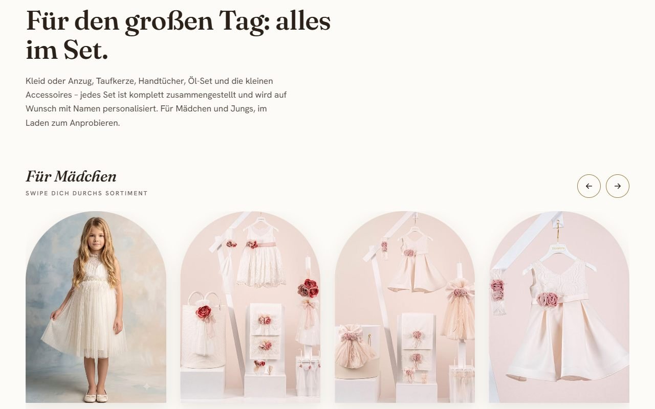 Abschnitt Taufsets von Design Miracle mit dem Karussell für Mädchen